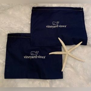 VINEYARD VINES navy blue smaller drawstring dust bags (2) VVGUC